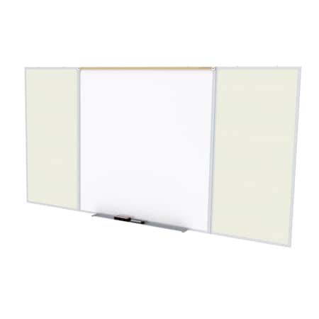 Ghent Combo Whiteboard/Bulletin, Mag Por/Vnyl, Styl D, 4 ft H x 10 ft W, Ivory SPC410D-V-185